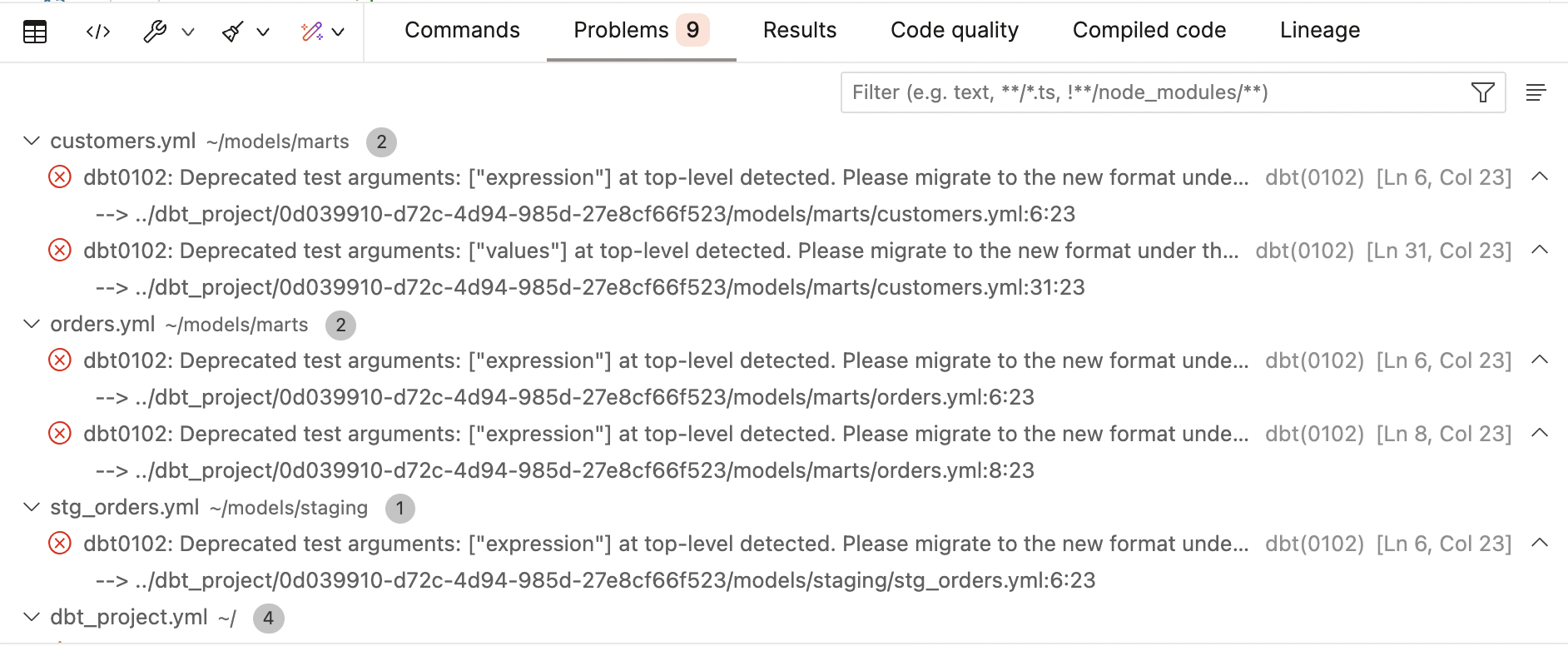 Preview results show up in the Results console tab Preview results show up in the Results console tab